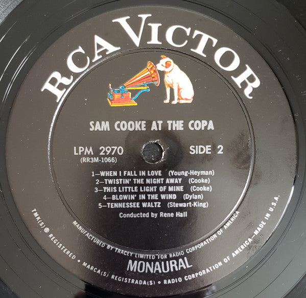 Sam Cooke - Sam Cooke At The Copa - VG+ LP Record 1964 RCA Victor USA Mono Original Press Vinyl - Soul / R&B - Shuga Records