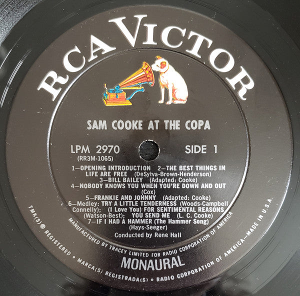 Sam Cooke - Sam Cooke At The Copa - VG+ LP Record 1964 RCA Victor USA Mono Original Press Vinyl - Soul / R&B - Shuga Records