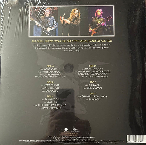 Black Sabbath - The End (4 February 2017 - Birmingham) - Mint- (VG+ cover) 3 LP Record 2020 Eagle Universal 180 gram Blue Vinyl - Heavy Metal - Shuga Records
