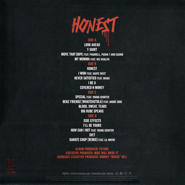 Future - Honest (2014) - New 2 LP Record 2020 Epic Vinyl Me Please Black w/ White & Red Splatter Vinyl - Hip Hop - Shuga Records