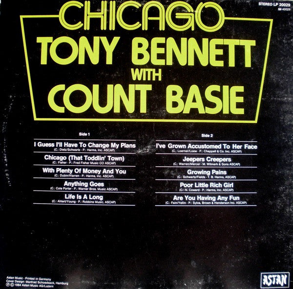 Tony Bennett With Count Basie - Chicago - Mint- LP Record 1984 Astan Germany Vinyl - Jazz / Big Band / Vocal - Shuga Records