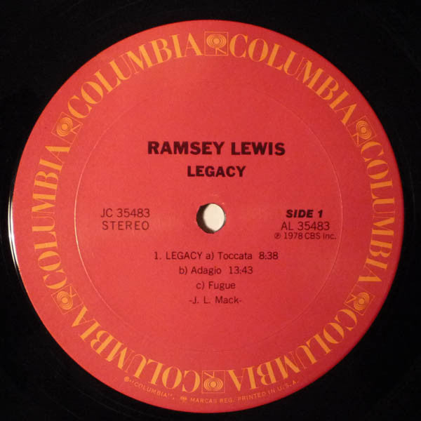 Ramsey Lewis - Legacy - LP Record 1978 Columbia USA Vinyl - Jazz / Jazz-Funk - Shuga Records