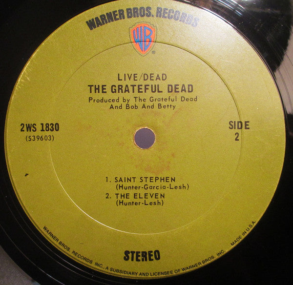 The Grateful Dead - Live/Dead (1969) - Near Mint- 2 LP Record 1970 Warner USA Green WB Label Vinyl - Psychedelic Rock / Blues Rock - Shuga Records