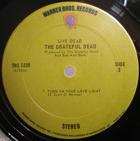 The Grateful Dead - Live/Dead (1969) - Near Mint- 2 LP Record 1970 Warner USA Green WB Label Vinyl - Psychedelic Rock / Blues Rock - Shuga Records