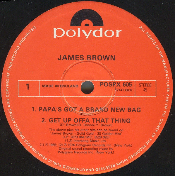 James Brown - Papa's Got A Brand New Bag - VG+ EP Record 1982 Polydor UK Vinyl - Funk / Soul - Shuga Records