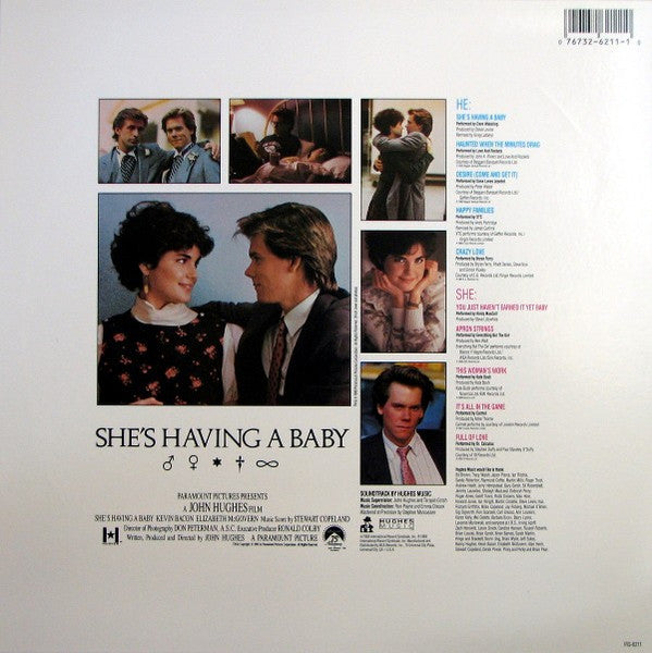 Various - She's Having A Baby (Original Motion Picture) - VG+ LP Record 1988 IRS USA Vinyl - Soundtrack - Shuga Records