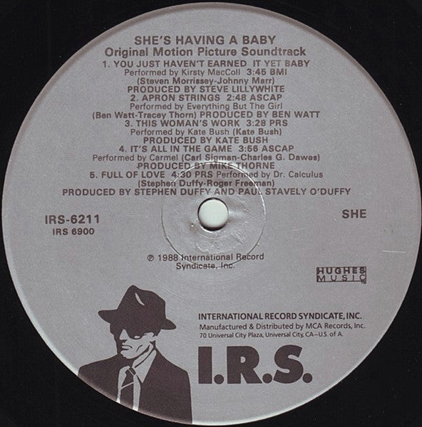 Various - She's Having A Baby (Original Motion Picture) - VG+ LP Record 1988 IRS USA Vinyl - Soundtrack - Shuga Records