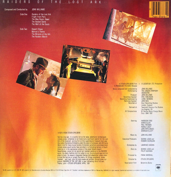 John Williams - Raiders Of The Lost Ark (Original Motion Picture) - Mint- LP Record 1981 Columbia USA Original Vinyl - Soundtrack - Shuga Records