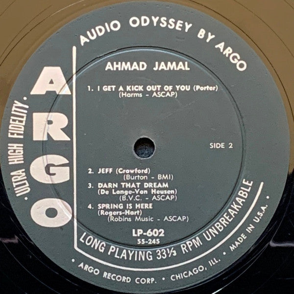 Ahmad Jamal ‎– Chamber Music Of The New Jazz (1955) - Mint- LP Record 1958 Argo USA Mono Vinyl & RARE Orange Lettering And Logo Box - Cool Jazz - Shuga Records