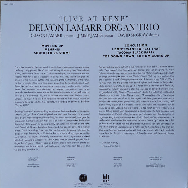 Delvon Lamarr Organ Trio - Live At KEXP - Mint- LP Record 2018 Colemine Black Vinyl & Download - Funk / Soul-Jazz - Shuga Records
