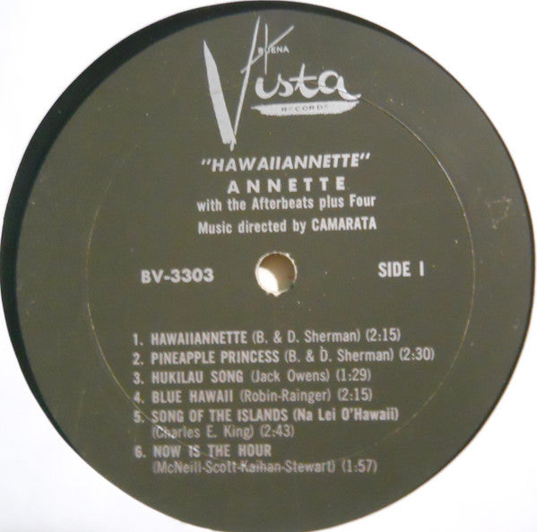 Annette - Hawaiiannette - Annette Sings Songs Of Hawaii - VG LP Record USA Original Mono Vinyl & Hype Sticker - Pop Rock / Hawaiian - Shuga Records