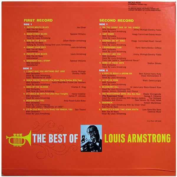 Louis Armstrong - The Best Of Louis Armstrong (1971) - VG+ 2 LP Record 1973 MCA USA Vinyl - Jazz / Swing / Big Band - Shuga Records