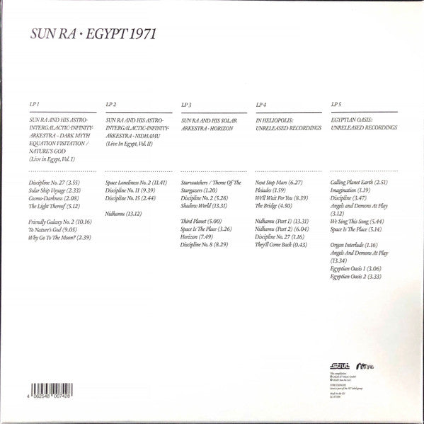 Sun Ra - Egypt '71 - New 5 LP Record Store Day Box Set 2020 Strut Art Yard RSD Vinyl - Free Jazz / Avant-garde Jazz - Shuga Records