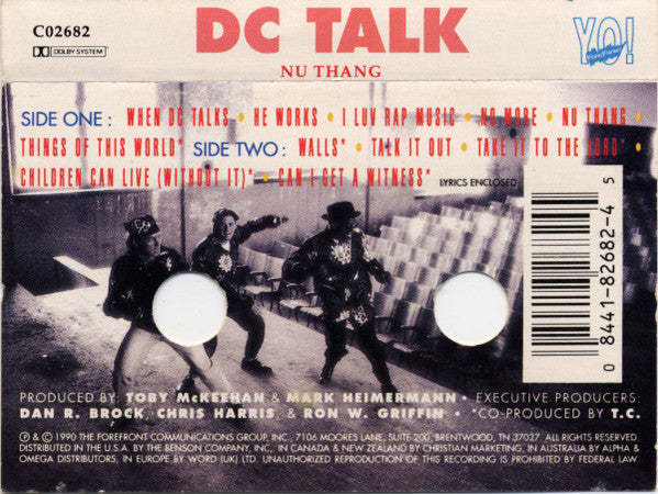 DC Talk - Nu Thang - Mint- Cassette 1990 Yo! ForeFront USA Tape & Insert - Pop Rap / New Jack Swing - Shuga Records