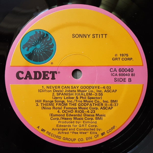 Sonny Stitt ‎- Never Can Say Goodbye - VG+ LP Record 1975 Cadet USA Vinyl - Jazz / Jazz-Funk - Soul-Jazz - Shuga Records