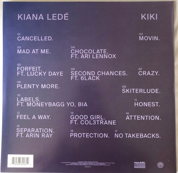 Kiana Ledé - KIKI - Mint- 2 LP Record 2020 Republic USA Original RARE Vinyl - Soul / R&B / Hip Hop - Shuga Records