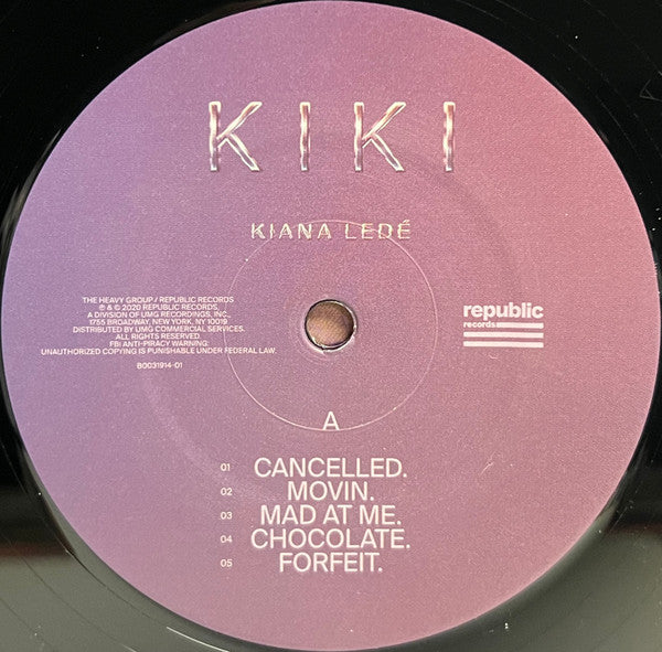 Kiana Ledé - KIKI - Mint- 2 LP Record 2020 Republic USA Original RARE Vinyl - Soul / R&B / Hip Hop - Shuga Records