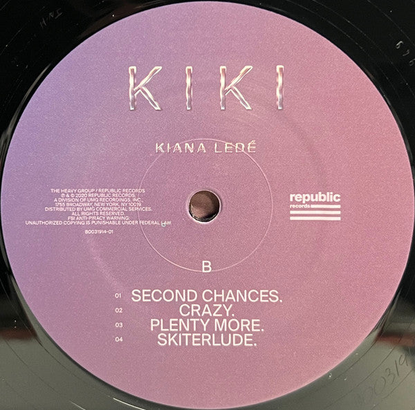 Kiana Ledé - KIKI - Mint- 2 LP Record 2020 Republic USA Original RARE Vinyl - Soul / R&B / Hip Hop - Shuga Records