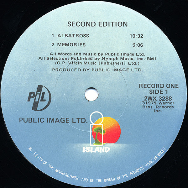 Public Image Ltd. - Second Edition - VG+ (VG cover) 2 LP Record 1980 Island USA Vinyl - Rock / Post-Punk / Dub / Experimental - Shuga Records