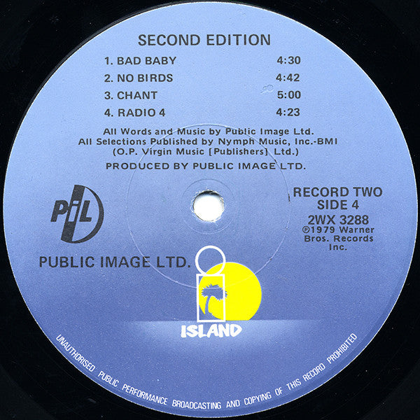 Public Image Ltd. - Second Edition - VG+ (VG cover) 2 LP Record 1980 Island USA Vinyl - Rock / Post-Punk / Dub / Experimental - Shuga Records