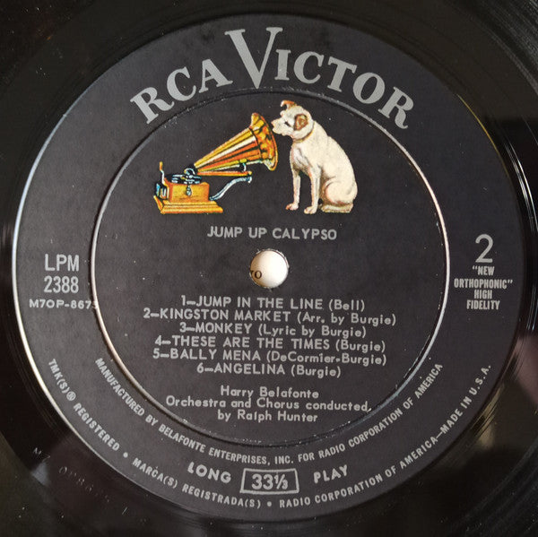 Harry Belafonte - Jump Up Calypso - VG+ LP Record 1961 RCA Victor USA Original Mono Vinyl - Calypso / Folk / Vocal - Shuga Records