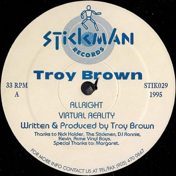 Troy Brown - Analog Frontier E.P. - VG+ 12" Single Record 1995 Stickman USA Vinyl - Hard House / Techno - Shuga Records