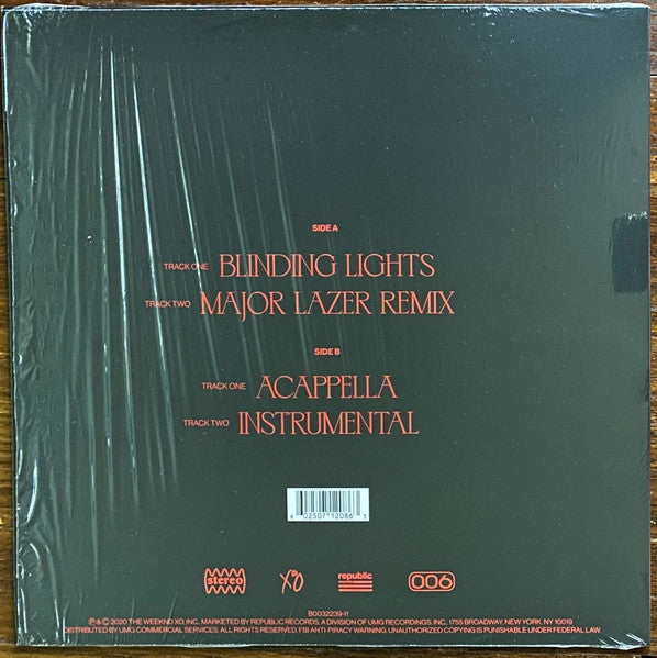 (DAMAGED COVER) The Weeknd – Blinding Lights - New 12" Single Record 2020 XO Red Vinyl - Soul / Pop - Shuga Records