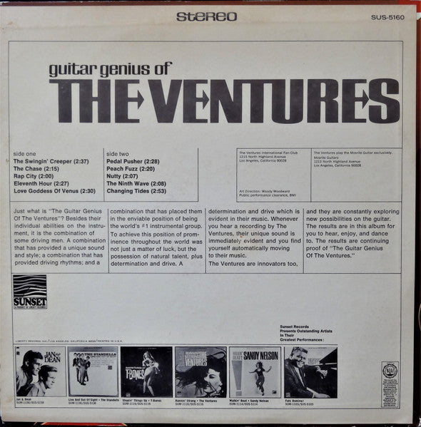 The Ventures – Guitar Genius Of The Ventures - VG LP Record 1967 Sunset USA Stereo Vinyl - Surf Rock / Pop Rock