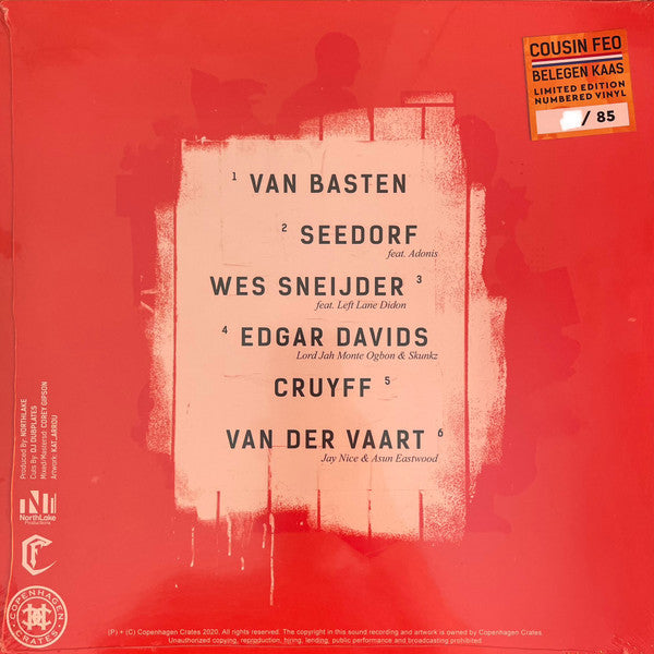 Cousin Feo x Northlake - Belegen Kaas - New LP Record 2020 Copenhagen Crates Denmark Orange Vinyl & Numbered - Hip Hop - Shuga Records