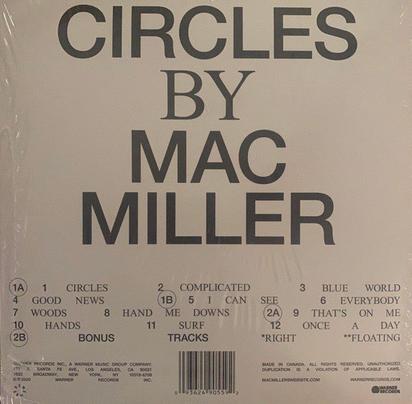 Mac Miller - Circles - Mint- 2 LP Record 2020 Warner REMember Music Clear Vinyl - Hip Hop - Shuga Records