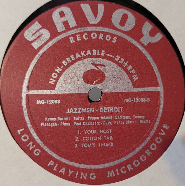 Kenny Burrell, Tommy Flanagan, Pepper Adams, Paul Chambers, Kenny Clarke - Jazzmen: Detroit - VG LP Record 1956 Savoy USA Mono Vinyl - Jazz / Bop / Cool - Shuga Records