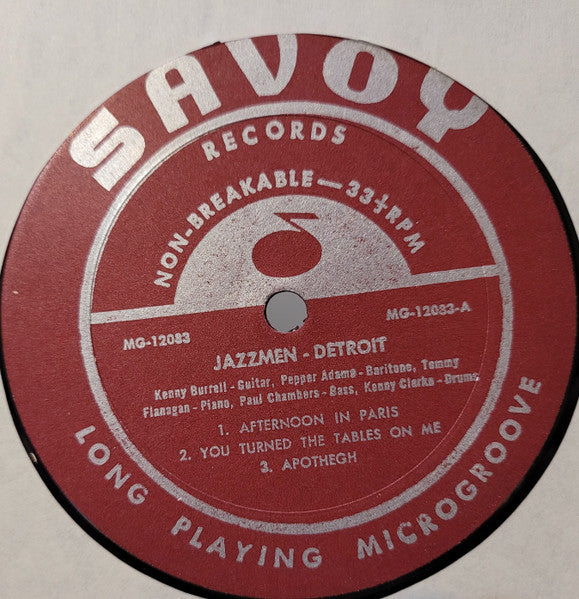 Kenny Burrell, Tommy Flanagan, Pepper Adams, Paul Chambers, Kenny Clarke - Jazzmen: Detroit - VG LP Record 1956 Savoy USA Mono Vinyl - Jazz / Bop / Cool - Shuga Records