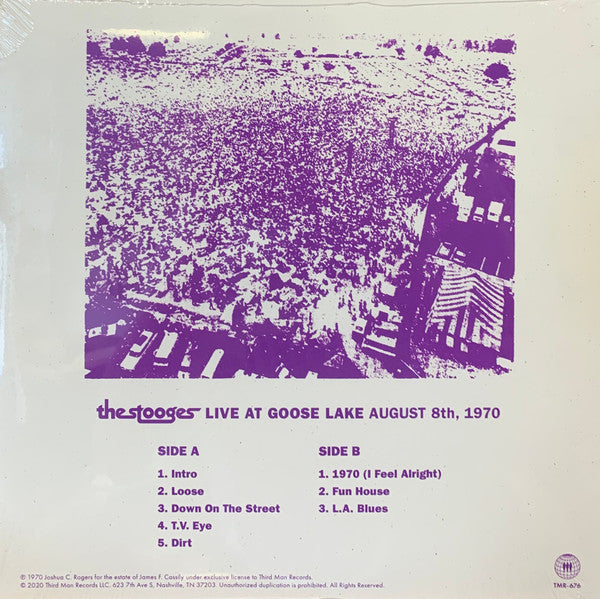 The Stooges - Live At Goose Lake August 8th, 1970 - New LP Record Store Day 2020 Third Man Screen-Printed Jacket & Gray-Cream Vinyl - Garage Rock / Hard Rock / Punk - Shuga Records