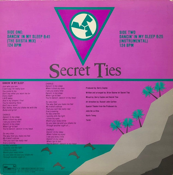 Secret Ties - Dancin' In My Sleep - VG+ 12" Single Record 1986 Nightwave USA Vinyl - Hi-NRG / Disco - Shuga Records