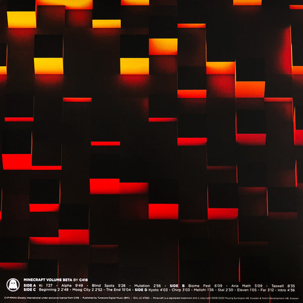 C418 ‎– Minecraft Volume Beta - New 2 LP Record 2020 Ghostly International Fire Splatter Vinyl & Download - Video Game Music / Soundtrack / Chiptune