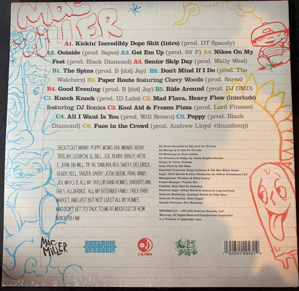 Mac Miller - K.I.D.S. (Kickin Incredibly Dope Shit) (2010) - New 2 LP Record 2020 Rostrum Vinyl & Poster - Hip Hop - Shuga Records