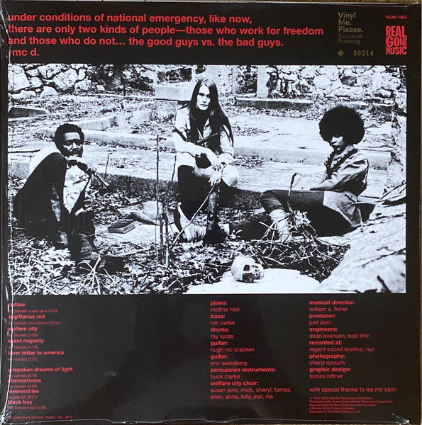Eugene McDaniels – Outlaw (1970) - New LP Record 2020 Atlantic Real Gone Music Vinyl Me Please Clear w/Black Smoke Vinyl & Numbered - Rock / Soul / Funk / - Shuga Records