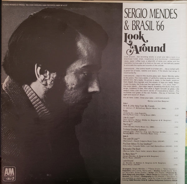 Sergio Mendes & Brasil '66 - Look Around - VG+ LP Record 1968 A&M USA Original Vinyl - Jazz / Bossanova / Latin - Shuga Records