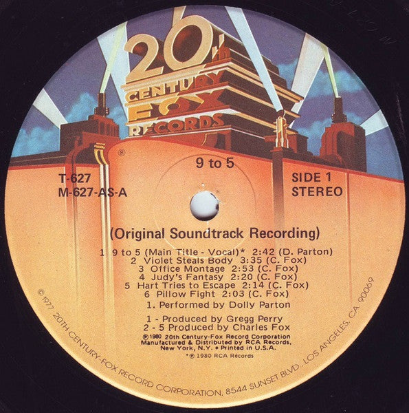Charles Fox - 9 To 5 - Mint- LP Record 1980 20th Century Fox USA Original Vinyl - Soundtrack / Dolly Parton - Shuga Records