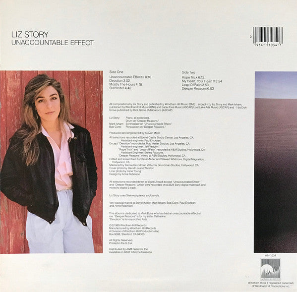 Liz Story - Unaccountable Effect - Mint- LP Record 1985 Windham USA Vinyl - Jazz / New Age / Space-Age - Shuga Records