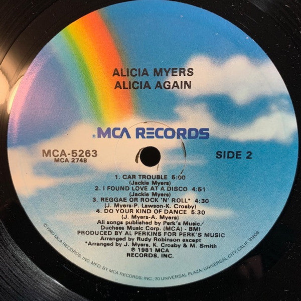 Alicia Myers - Alicia Again - VG+ LP Record 1981 MCA USA Original Vinyl - Soul / Disco / Funk - Shuga Records