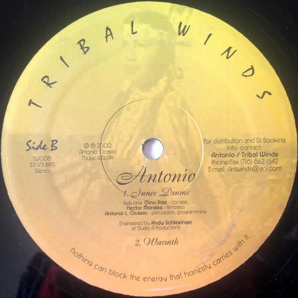 Antonio - Inner Dance - Mint- 12" Single Record 2000 Tribal Winds USA Vinyl - Tribal House / Deep House / Jazzdance - Shuga Records