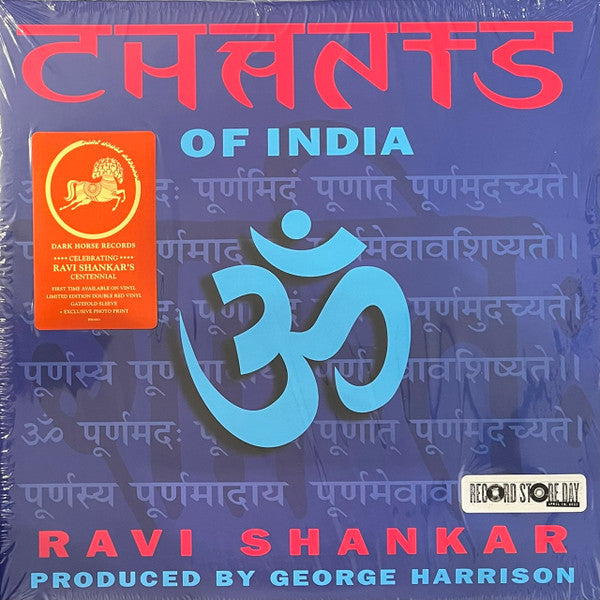 Ravi Shankar - Chants Of India (1997) - New 2 LP Record Store Day 2020 Dark Horse HariSongs RSD Red Vinyl & Photo Print - Indian Classical - Shuga Records