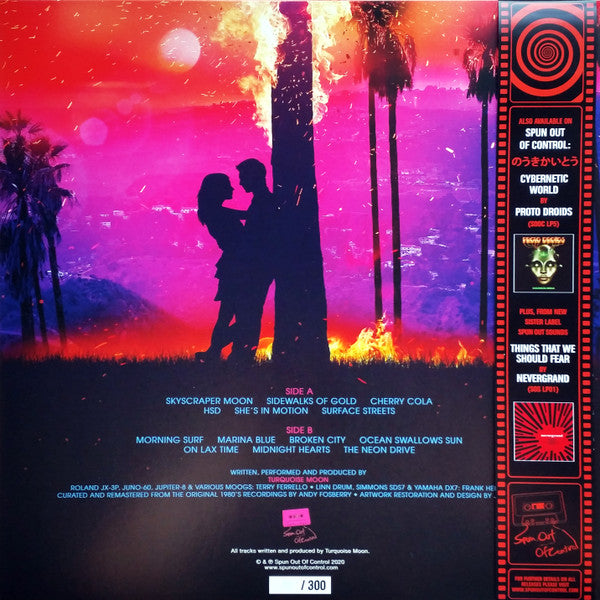 Turquoise Moon - The Sunset City - Mint- LP Record 2020 Spun Out Of Control UK Turquoise Vinyl, OBI& Numbered - Electronic / Synthwave - Shuga Records