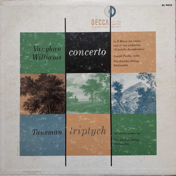 Joseph Fuchs / The Zimbler String Sinfonietta - Williams / Tansman - Concerto / Triptych - Mint- LP Record 1952 Decca USA Mono Vinyl - Modern Classical - Shuga Records