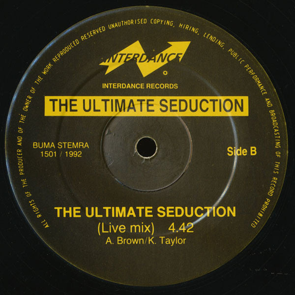 The Ultimate Seduction - The Ultimate Seduction - VG 12" Single Record 1992 Interdance Netherlands Vinyl - Techno - Shuga Records