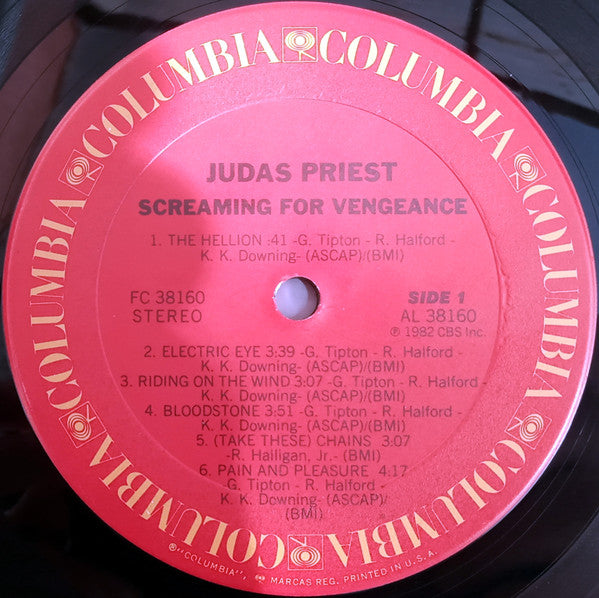Judas Priest - Screaming For Vengeance - VG+ LP Record 1982 Columbia USA Original Vinyl, Inner, Insert & Hype Sticker - Hard Rock / Heavy Metal - Shuga Records