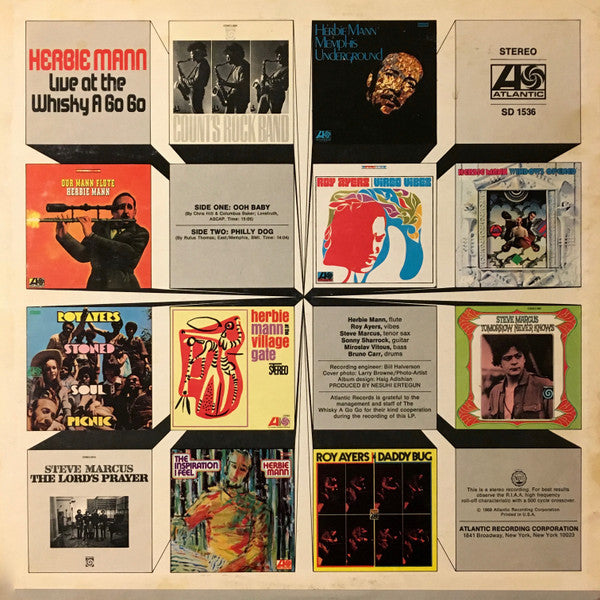 Herbie Mann With Roy Ayers, Miroslav Vitous - Live At The Whisky A Go Go - Mint- LP Record 1969 Atlantic USA Original Vinyl - Jazz / Jazz-Funk - Shuga Records