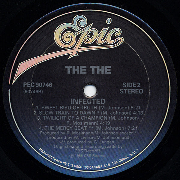 The The - Infected - Mint- Lp Record 1986 Epic Some Bizzare Canada Vinyl - Alternative Rock / New Wave - Shuga Records