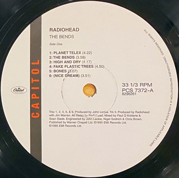 Radiohead - The Bends (1994) - VG+ LP Record 2008 Capitol USA 180 gram Vinyl - Alternative Rock - Shuga Records